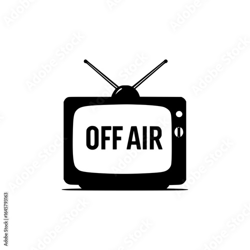 Retro Television with Off Air Text on Monitor Perfect for Broadcasting and Technical Issue Projects