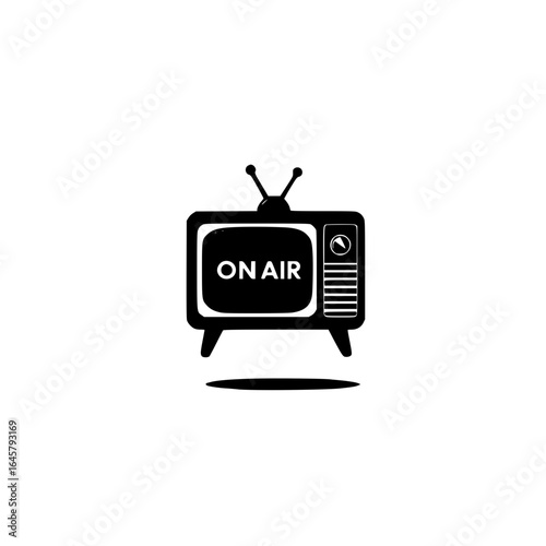 Retro Television with On Air Text on Monitor Perfect for Broadcasting and Studio Projects
