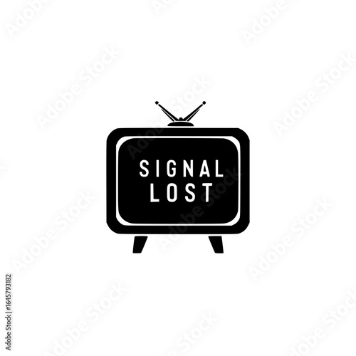 Retro Television with Signal Lost Text on Monitor Perfect for Technical Issues and Broadcasting Projects