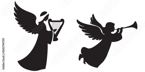 christmas angel silhouttes