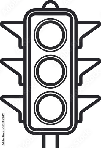 Iconic vector illustration of an old-fashioned traffic light design