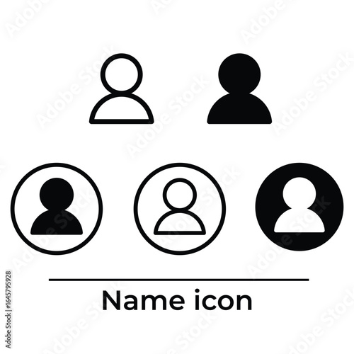 name icon, user name icon, profile icon, identity icon, personal icon