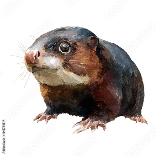Mole Poblano, watercolor painting, vector illustration, isolated on a white background.