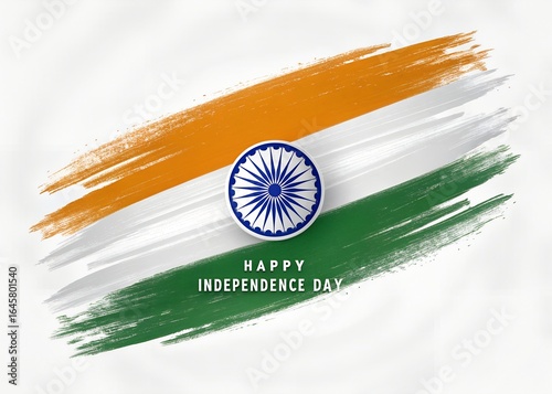  Indian Independence Day - Abstract Brushstroke Flag