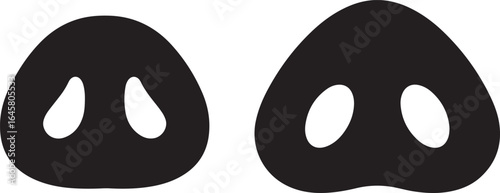 Two pig noses side by side silhouette