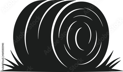Hay Bale Silhouette Vector for Autumn Harvest and Farm Illustrations
