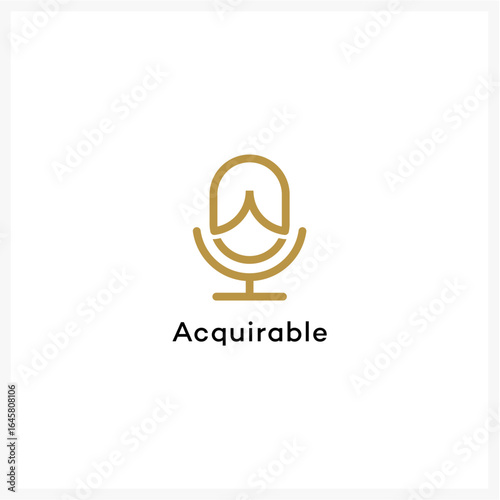 Elegant Gold Microphone Logo Animation on a White Background.