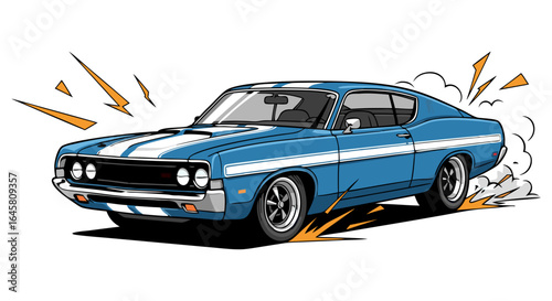Classic Muscle Car Illustration