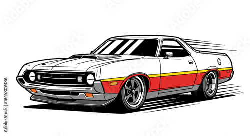 Classic Muscle Car Illustration