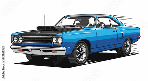 Classic Muscle Car Pixel Art Illustration