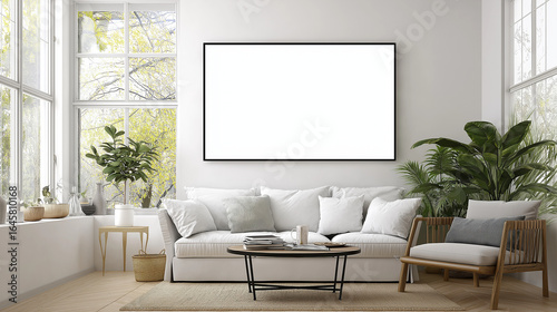 blank white frame mockup design
