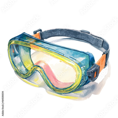 Safety Goggles in watercolor style, vector illustration, isolated on white background.