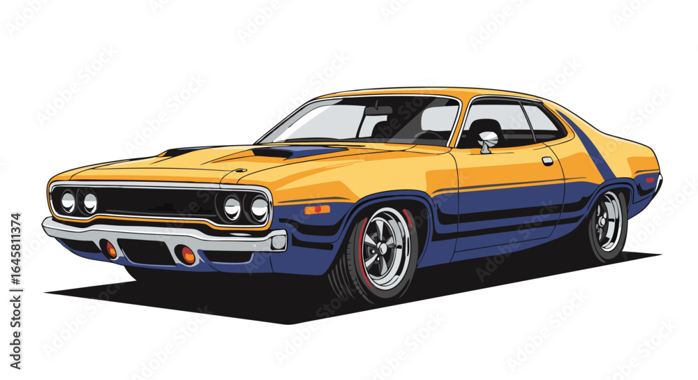 Pixel Art Classic Yellow And Blue Sports Car Pixel Art Classic Yellow And Blue Sports Car