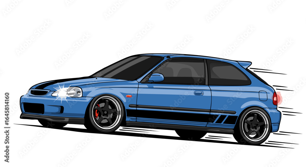 Fototapeta premium Pixelated Sports Car Illustration