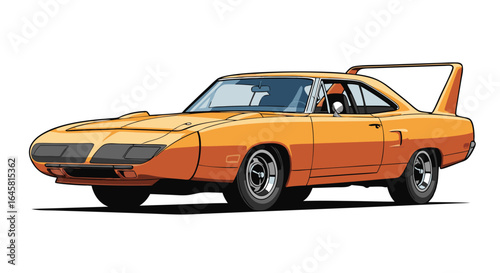 Vintage Muscle Car Pixel Art Illustration