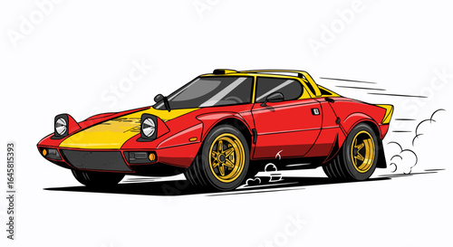 Vintage Racing Car Pixel Art Illustration