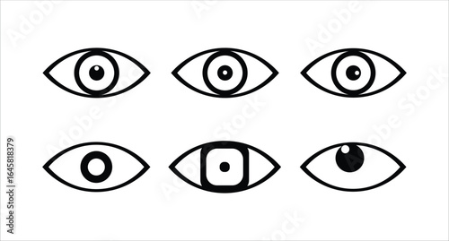eye icon set, eyesight healthcare and medical sign symbol, cornea scan eye icons,  Visible icon, Vector Illustration EPS 10.