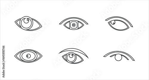 eye icon set, eyesight healthcare and medical sign symbol, cornea scan eye icons,  Visible icon, Vector Illustration EPS 10.