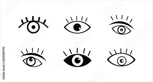 Eye icon set, eyesight symbol , Eyes related line icons, vector illustration EPS 10.