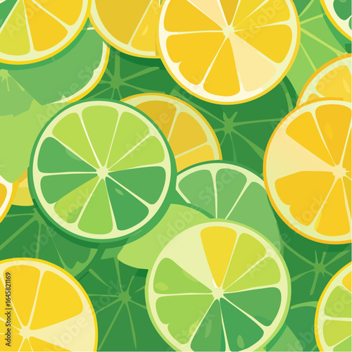 Vibrant Citrus Fruit Slices Pattern Background
