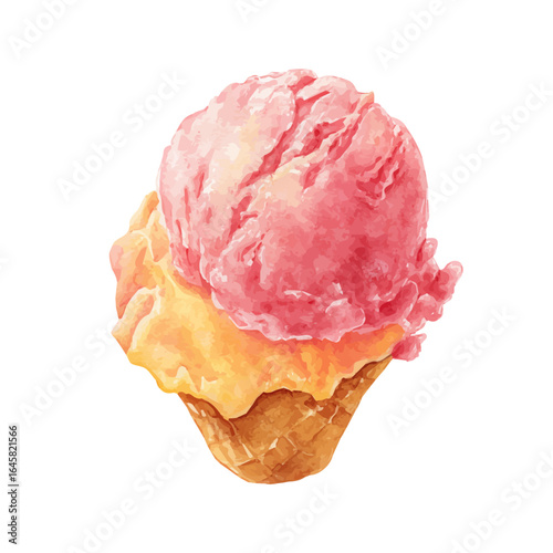 Sorbet, watercolor painting, vector illustration, isolated on a white background.