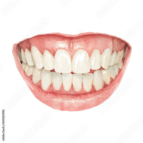 A watercolor painting of Teeth Whitener, vector illustration on white background.