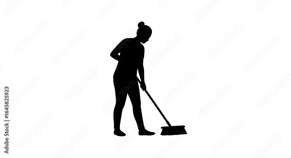 Obraz premium Student Studying at Desk with Laptop - Black and White Illustration