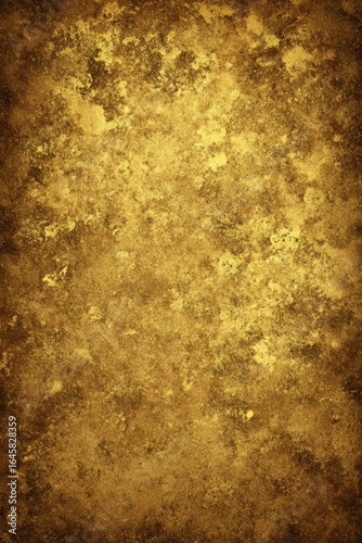 Textured abstract gold background with grunge distressed pattern and dark vignette