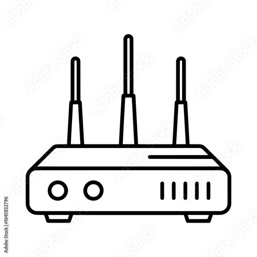 Vector illustration of wireless router with antennas isolated on white background