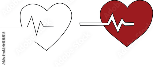 Heart beart icon set.Heart beat pulse flat icon for medical apps and websites.Heartbeat pulse flat icon for medical apps and websites. vector illustration on transparent background.