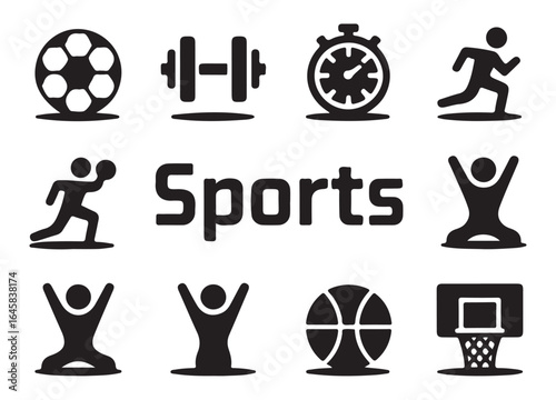 Vector illustrations of various sports activities and equipment