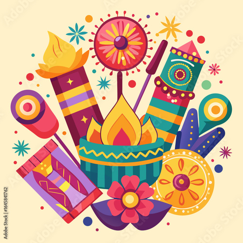 Fireworks silhouette bursting in the sky