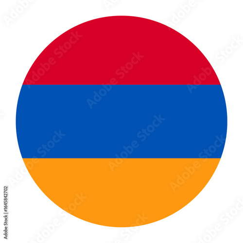 Armenia national flag isolated on white. Official horizontal tricolor red, blue, and orange, simple flat design. Vector clipart or icon for Armenian events and news illustration, travel or politics ba