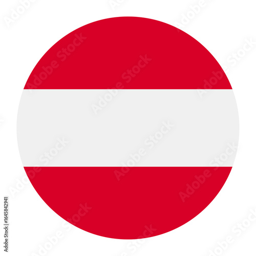 Austria national flag isolated on white. Official horizontal tricolor red, white, and red,simple flat design.Vector clipart or icon for Austrian events and news illustration,travel or politics banner
