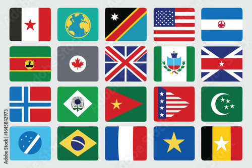 World Most Popular National Flags icon with white background Free Download World Most Popular National Flags icon with white background - GFXLoad