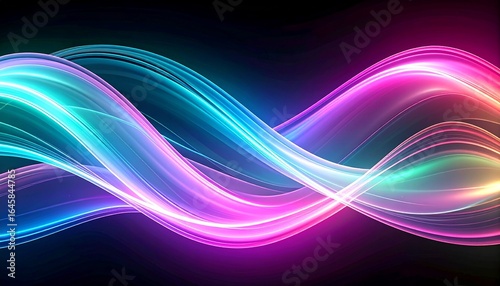 Abstract swirling neon waves