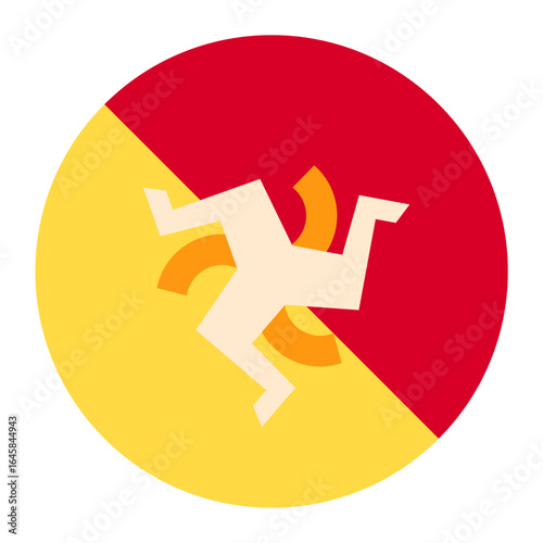 Bhutan national flag isolated on white. Official yellow and orange diagonal field with white dragon emblem, simple flat design. Vector clipart or icon for Bhutanese events and news illustration,travel