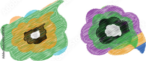 Collection of Colourful Fluid Organic Shapes and Blobs for Trendy Vector Illustration Work in Scribed Brush use

