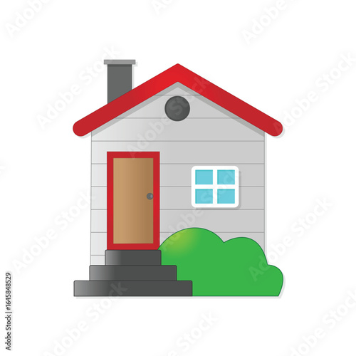 Beach hut clip art, wood house vector illustration art