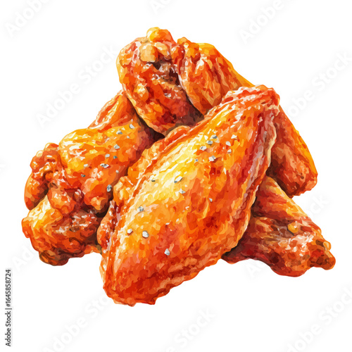 A watercolor painting of Buffalo Wings, vector illustration on white background.