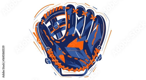 Glove Illustration, Sports Artwork, Dynamic Design, Creative Environment, Playful Viewpoint