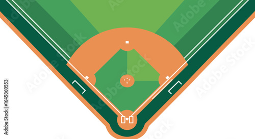 Baseball Field Diagram, Sports, Illustrated Graphic, Outdoor Environment, Top View, Conceptual Design