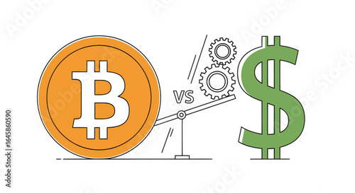 A Visual Comparison of Cryptocurrency and Traditional Currency in Finance Graphics
