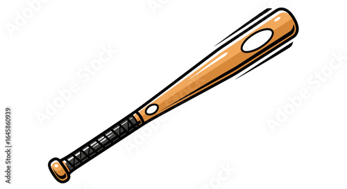 Dynamic Action, Baseball Bat, Sports Field, Illustration, Outdoor, Side View, Athletic Equipment
