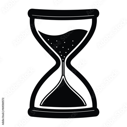 Time Management Silhouette Vector Illustration Download on White Background