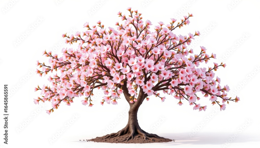 Obraz premium Delicate Cherry Blossom Tree with Pink Petals Bloom