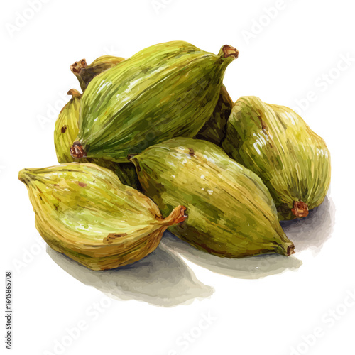 Wallpaper Mural Cardamom in watercolor style, vector illustration, isolated on white background. Torontodigital.ca