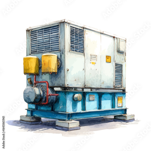 Watercolor vector illustration of Chiller, isolated on white background.