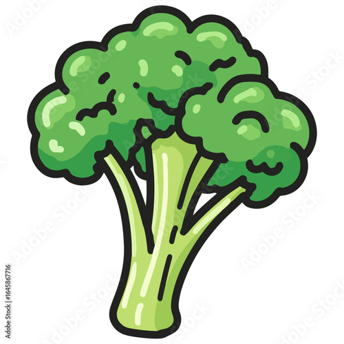 Hand-drawn broccoli vegetable