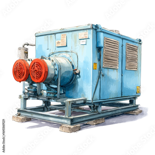 Chiller, watercolor painting, vector illustration, isolated on a white background.